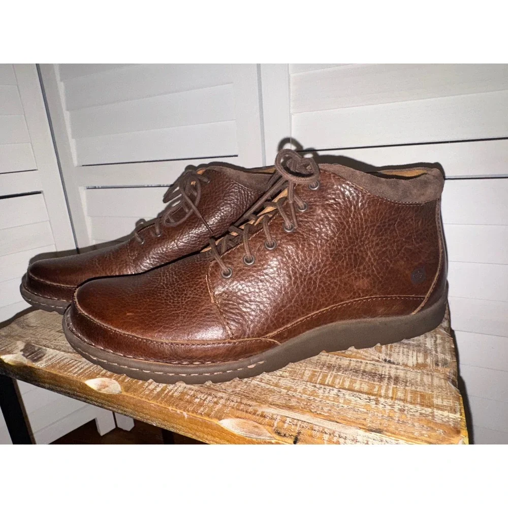 Born Mens Brown Leather Chukka Boots Lace Up Ankle Boots Size 13